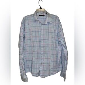 🔥 Tommy Hilfiger Slim Fit Stretch Dress Shirt XL OEKO-TEX 17 1/2” Pastel Checks